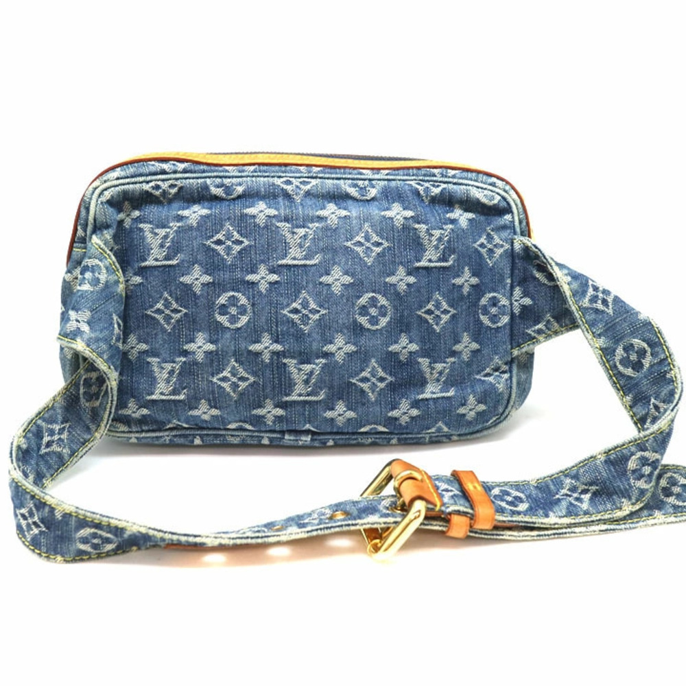 LOUIS VUITTON Bumbag Body Bum Crossbody Belt Bag Denim Blue LV - Picture 3 of 6